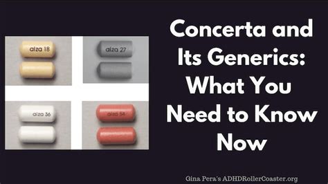 Dependence can occur with regular use of Concerta and tolerance may also develop to its effect. . Concerta vs generic